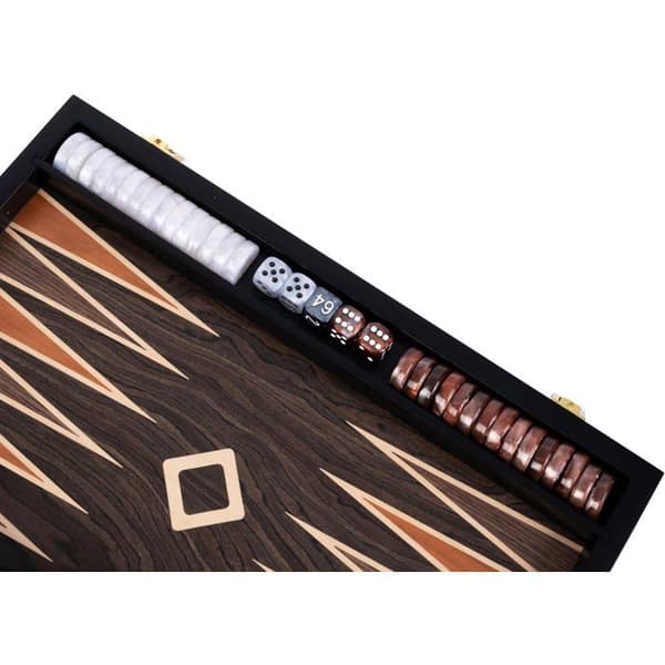 Sällskapsspel - ENGELHART - Lyxigt backgammon - 18 tum - Valnötsträ - 2 spelare brun
