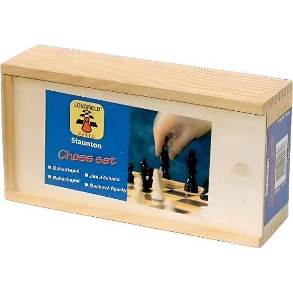 Träschackspel - Nya klassiska leksaker - Box med träbönder