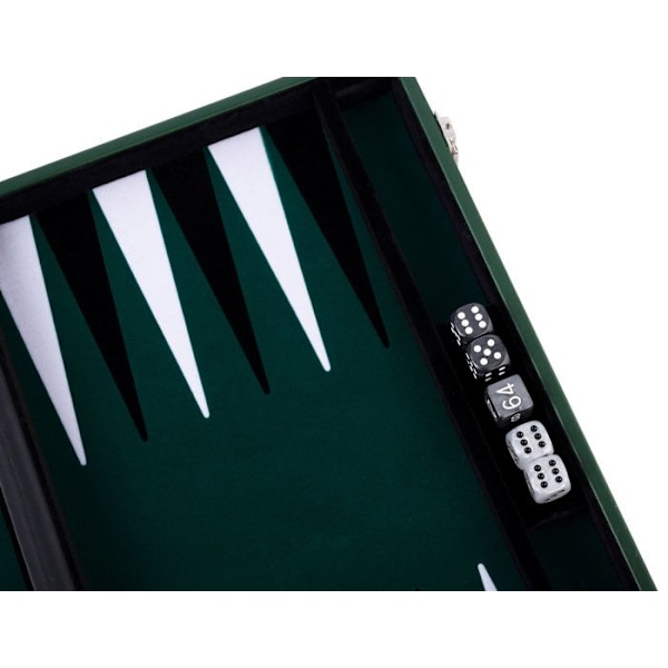 Backgammon de Luxe - Hög kvalitet - 18 tum - Konstläder - Filtinlägg - Skimrande brickor