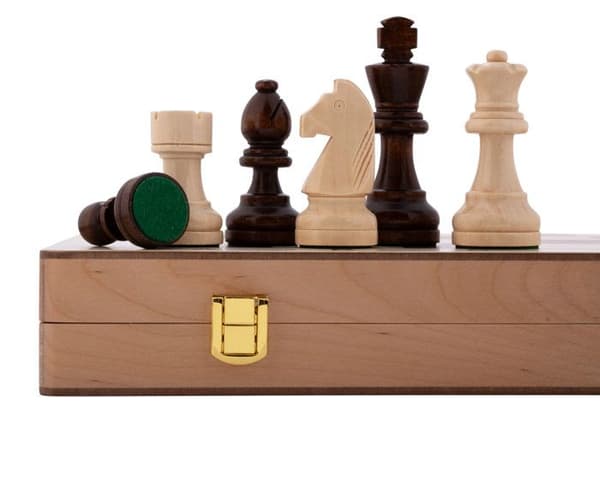 Schackspel - ENGELHART - 151206 - Fällbar - Valnöt och lönn - Vikta bräden brun
