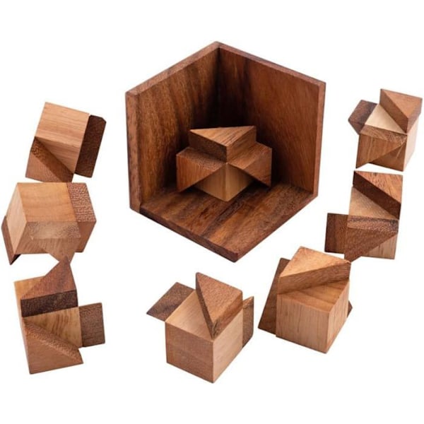 Ekologiskt träpussel - Engelhart - Crazy Cube - 9 bitar - Blandat - 10 år och äldre