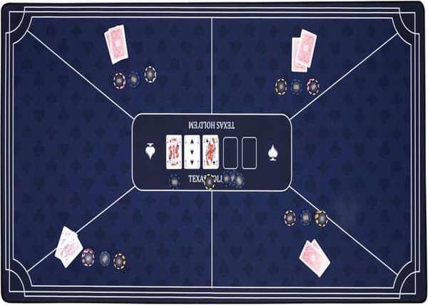 Pokerbord - ENGELHART - 180 cm x 90 cm - Halkfri - Polyester och gummi - 3 mm tjock blå
