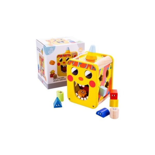 Träformsorterare Unicorn Elf - Early Learning Cube Toy för barn 1 till 3 år