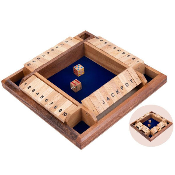 Shut The Box 4 spelare - Trac-spel - Ekologiskt träspel - från 6 år