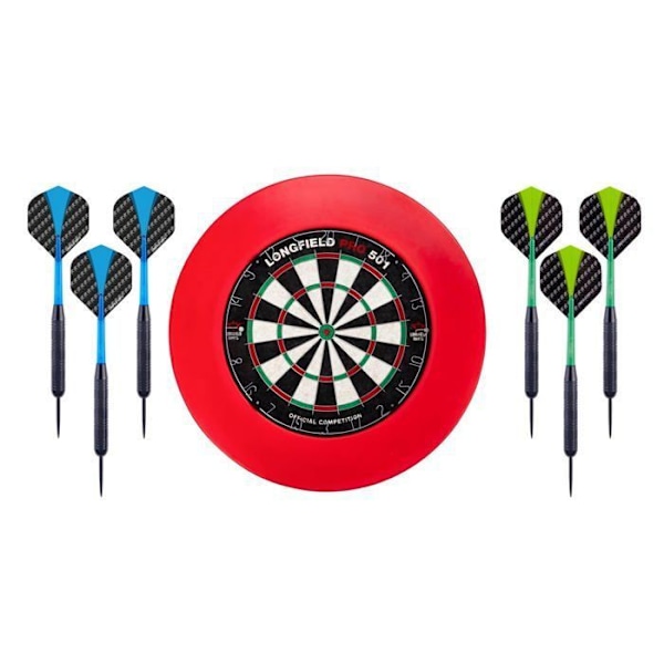 Komplett dartspel - ENGELHART - Sisalcylinder PRO 501 - 6 nickelpilar 22 gr - Skyddsring