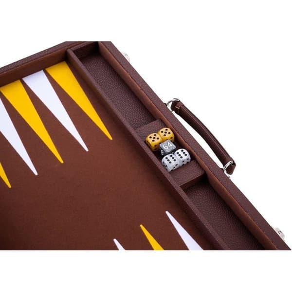 Engelhart lyx backgammon - 250525 - högkvalitativa material - pärlemorfärgade tärningar och polletter