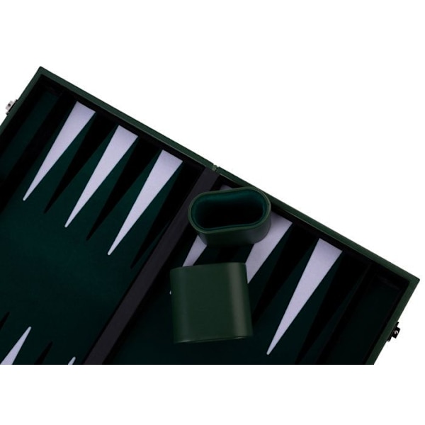 Backgammon de Luxe - Hög kvalitet - 15 tum - Syntetiskt läder - Filtinlägg - Pärlbelagda spelpjäser