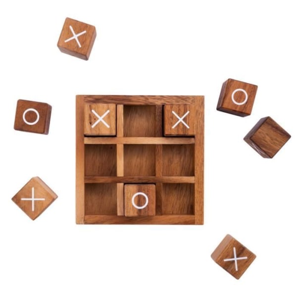 Wooden Morpion Game - Tic Tac Toe, XO-spel - Logic and Atmosphere Game - Ekologiskt spel - 350130