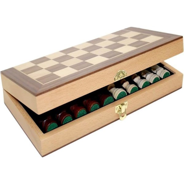 Brettspel i trä - Engelhart - 151203 - Fällbar - Bok och valnöt - 30x30 cm