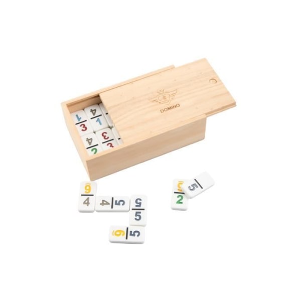 Engelhart - 250125 - Dominonummer av högsta kvalitet - Dubbel 9-version - 2-4 spelare -55 8 mm domino - Enkelt dominospel