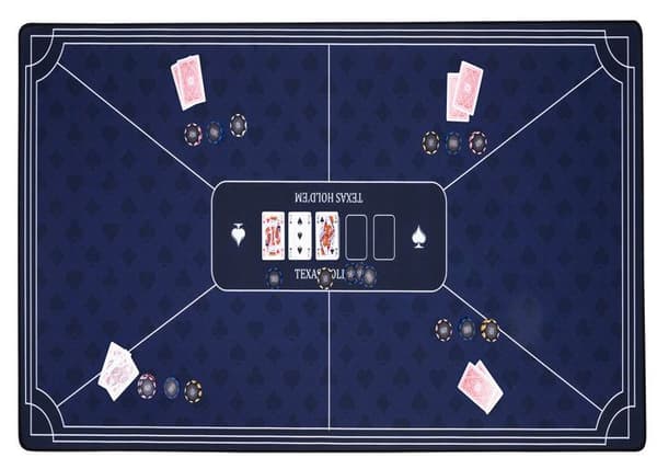 Pokerduk - ENGELHART - Blå - 120 cm x 60 cm - Halkfri - Polyester och gummi blå
