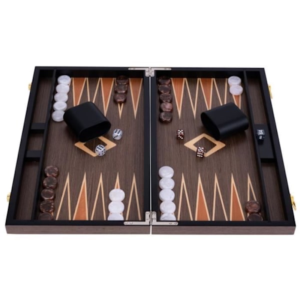 Engelhart- 250547 - Lyx Backgammon - 18 tum - Burl valnötsfaner och lack