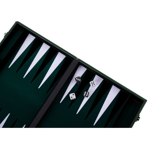 Backgammon de Luxe - Hög kvalitet - 18 tum - Konstläder - Filtinlägg - Skimrande brickor