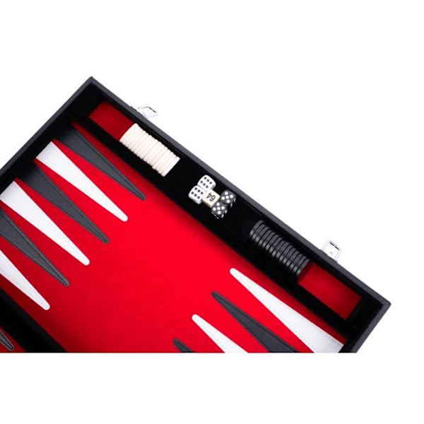 Engelhart- 250501- 18 tums sydd backgammon - röd svart vit