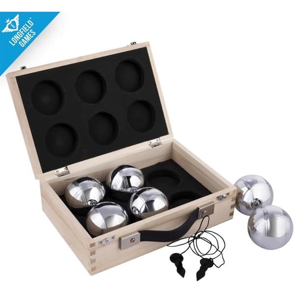 Pétanque-spel - Märke - Modell - Bollar i stål - Diameter 74mm - Trälåda