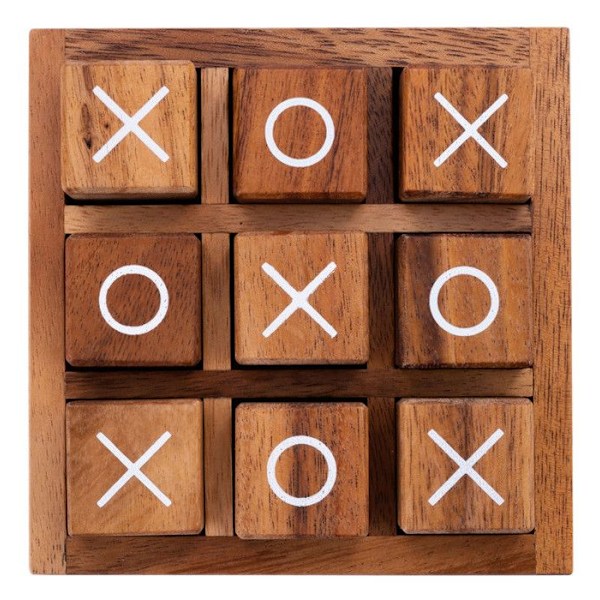 Wooden Morpion Game - Tic Tac Toe, XO-spel - Logic and Atmosphere Game - Ekologiskt spel - 350130