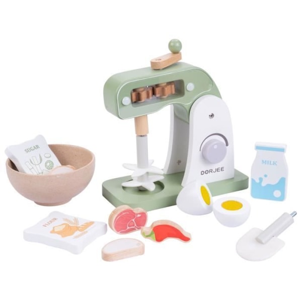 Trä Mixer - Dorjee - D3.006 - 14 Delar - För Barn +3 år - Realistisk Funktion