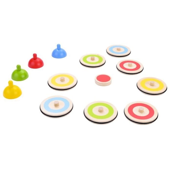 Shuffleboard-spel - Engelhart - 606055 - 8 färgade trästenar - För barn från 6 år - Inomhus färgrik
