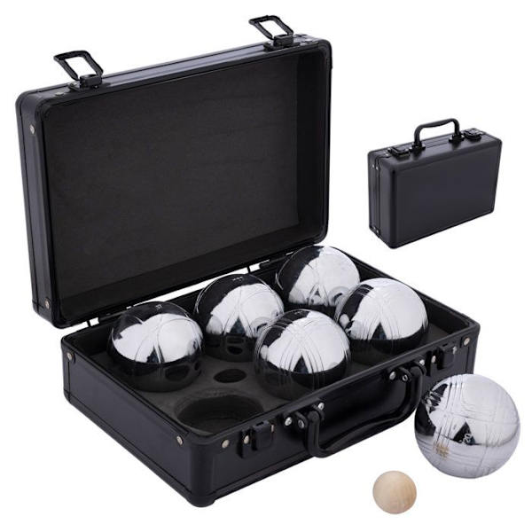 Petanquefodral - Ej specificerat - 6 metallkulor - 74 mm - 720 g - Svart aluminium