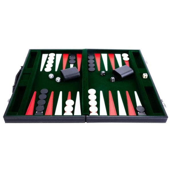 Engelhart- 250518- 18 tums sydd backgammon - grön röd vit