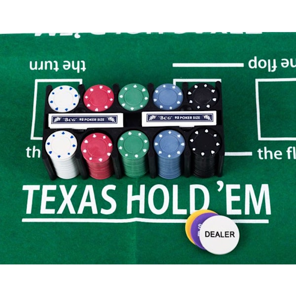 Komplett pokerset - Engelhart - Plåtlåda - 200 pokerchips - 2 kortlekar - Inkluderade tillbehör Metall