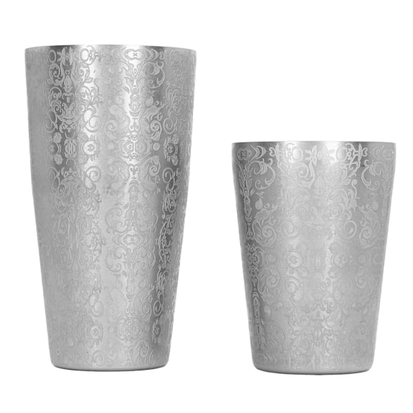 Cocktail Shaker Boston Shaker Set Graverad Design 304 Rostfritt Stål för Bar Bartender