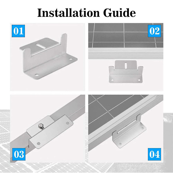 24 x solcellsmodul fästelement aluminium Z vinkel PV solcellsmodul hållare; 80x solcellsmodul fästelement aluminium Z vinkel PV solcellsmodul