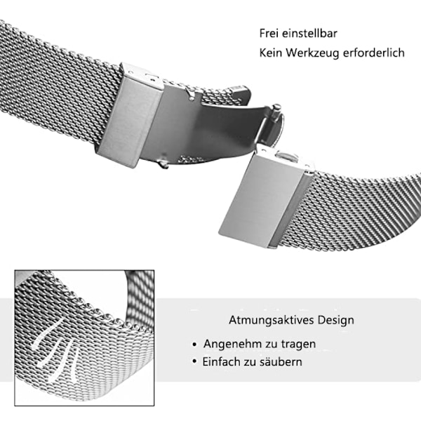 Edelstahl Mesh Klockarmband för Herrar och Damer, Mesh Klockarmband