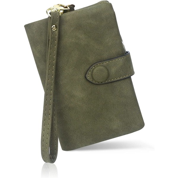Dam plånbok kort RFID-skydd läder för kvinnor - Mjuk bekväm söt plånbok med många kortfack (Rosa)