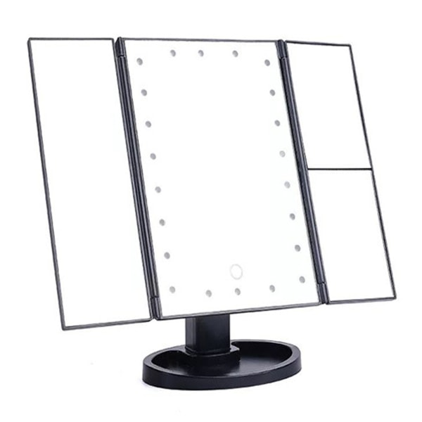 Sminkspegel med lampor 22 led sminkspegel med 2x/3x förstoring, pekskärm, bärbar upplyst sminkspegel 180 graders rotation
