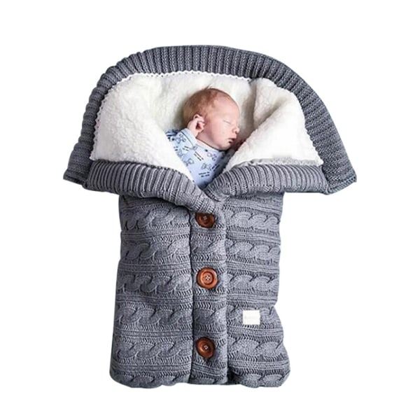 Baby-Winterschlafsäcke, dicke, warme Kinderwagen-Strickdecke, gestrickte Wickeldecke, Kinderwagen-Schlafsack für 0–24 Monate,