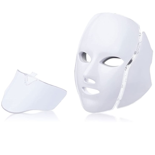 7Led fototerapi hudvårdsmask, med ansikts- och nackhudvård, gjord av ABS-material