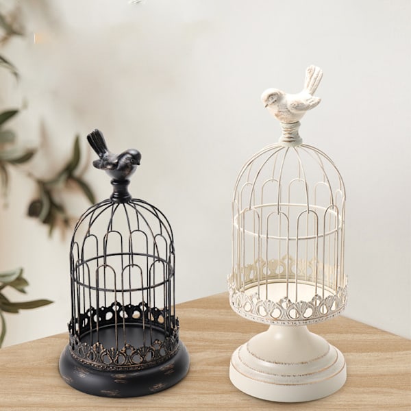Dekorativ fågelbur ljusstake vintage ljuslyktor för bröllop öppen spis semesterdekoration
