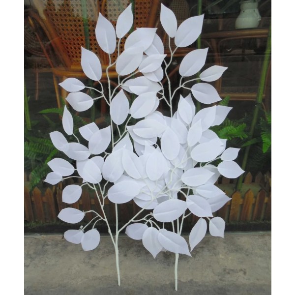Ett dussin konstgjorda vita löv Bröllop Festival Firande Bakgrund Väg Led Blomma Hem DIY Konstgjord Dekorativ Blomma