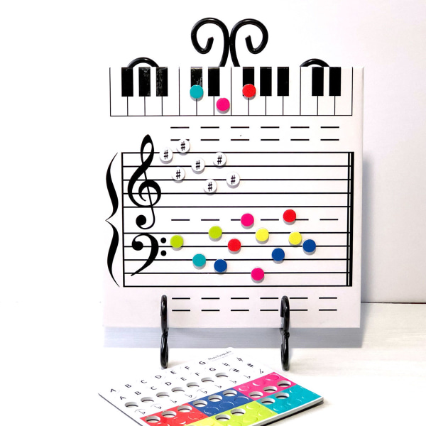 1 set Erase Board Blank Grand Staff för musikstudenter Lärare Magnetsug Whiteboard, Inkluderar raderbara pennor och notklistermärken
