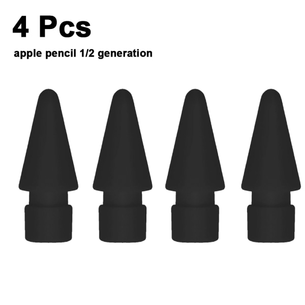 4-pack pennspets för Apple Pencil Replacement Stylus Fine Nib Kompatibel med iPad Air Mini Pro Apple Pencil 1:a generationens och 2:a generationens tips