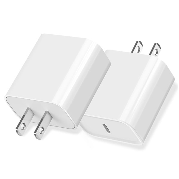 Snabbladdningsblock för iPhone 14 13 , USB C Väggladdare 2Pack 20W PD Snabbladdningsblock Typ C Laddare Brick Power Plugbox Apple Laddare