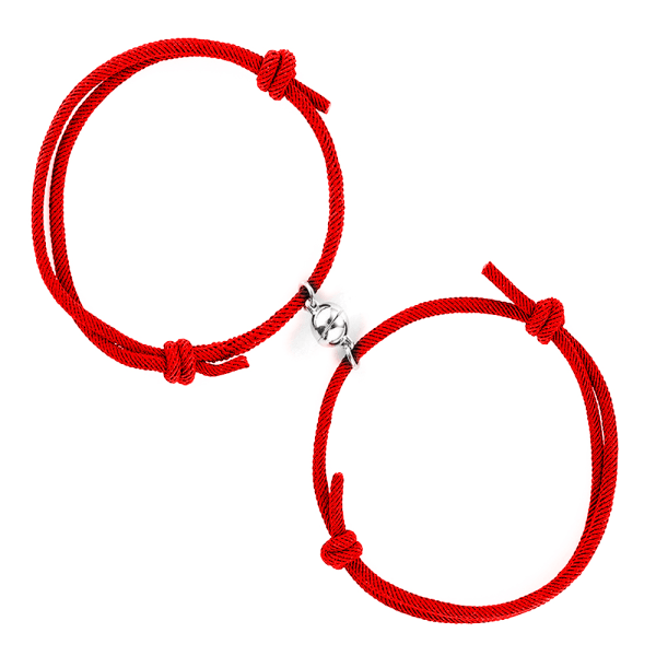 Magnetiska armband med charm-hänge, flätade rep-armband med magnetiska klockor, löften om evig kärlek, 1 par för kvinnor och män