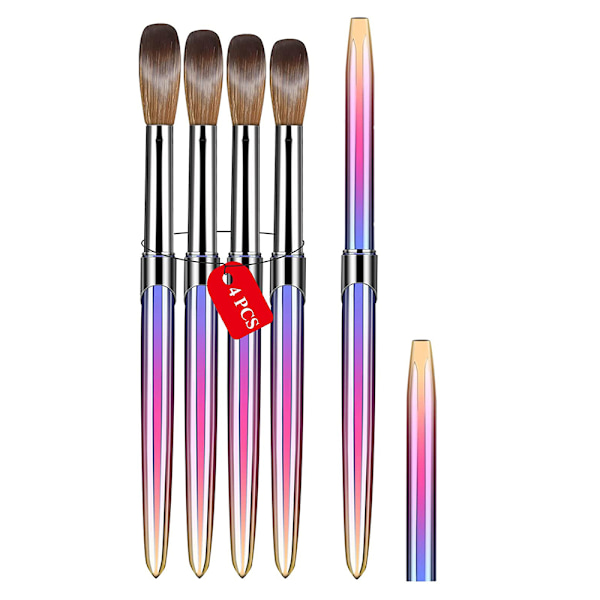 4 st Nail Brush Set - 3D Nail Art Brush för Akryl Applicering, Nagel Extensionsverktyg för Manikyr DIY