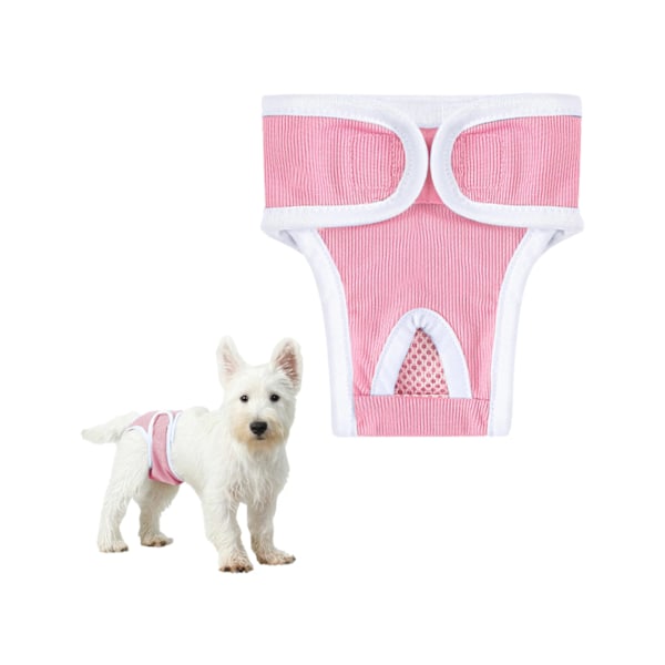 2 st återanvändbara hundblöjor för tikar - hygieniska sanitetsbyxor - rosa, XL