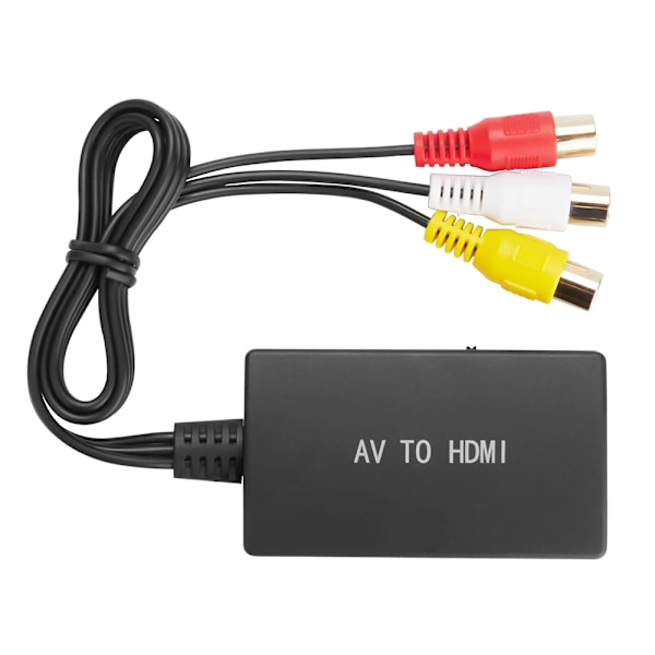 RCA till HDMI-omvandlare, 1080P Composite CVBS AV till HDMI Video Audio Converter Adapter med HDMI-kabel för PS2/Xbox/SNES/ N64/ VHS/VCR Videobandspelare