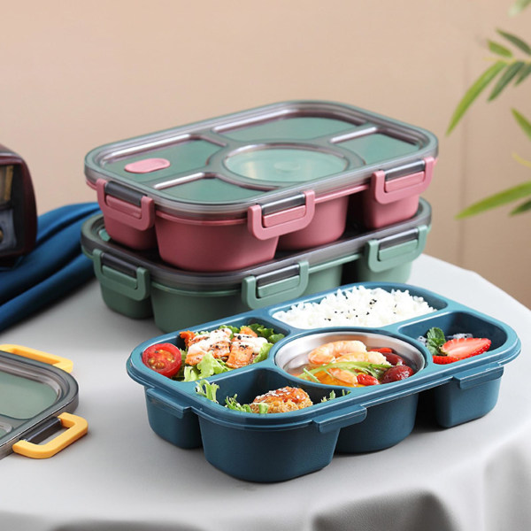 Lunchhållare Box Multi-grid Bpa Free Stor kapacitet Bärbar smörgåslåda Sallad Matbehållare för skolan