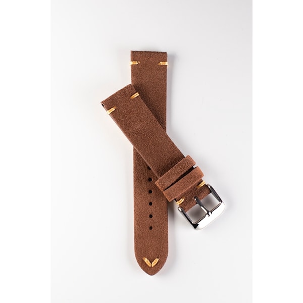 Ensiluokkainen tummanruskea mokkanahkainen kellohihna DarkBrown 18mm