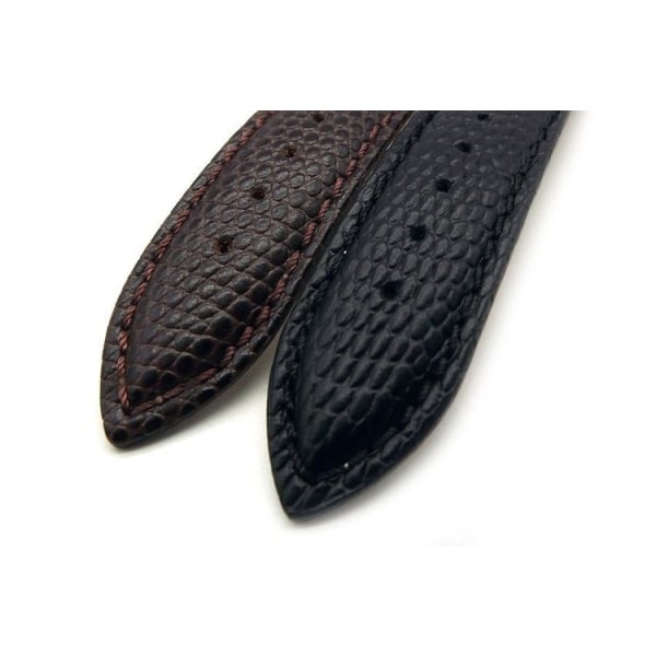 Øglemønstret brun lærreim Brown 16mm