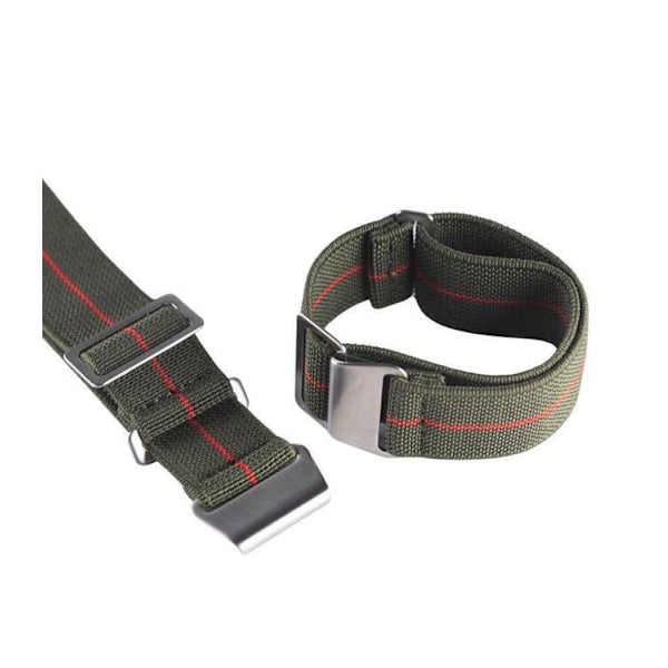 Grönt och rött Marine Nationale klockarmband Green 22mm
