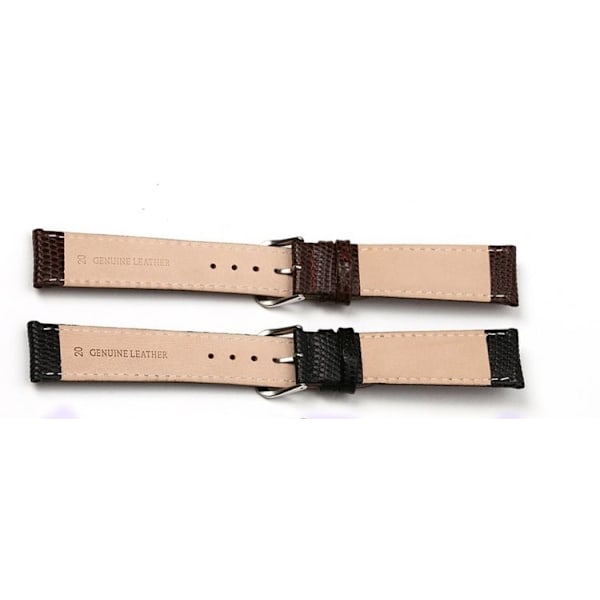 Ödlemönstrat band av svart läder Black 14mm