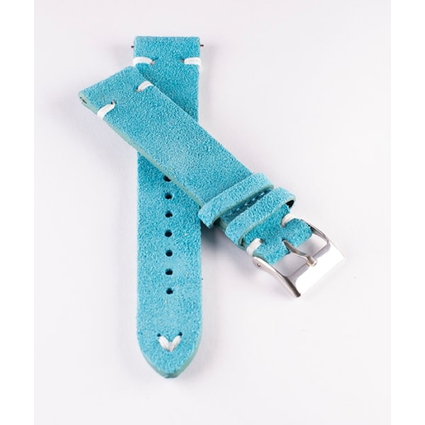Klockarmband av turkos mocka / läder Turquoise 22mm