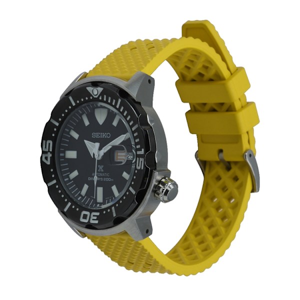 Honeycomb klokkestropp i gult FKM-gummi Yellow 24mm