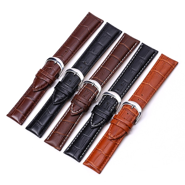 Krokodilmönstrat brunt läder Brown 20mm