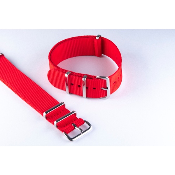 Rött natoband Red 22mm